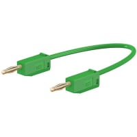 Staubli 2 mm Test lead, 10A, 30 V ac, 60 V dc, Green, 30cm Lead Length