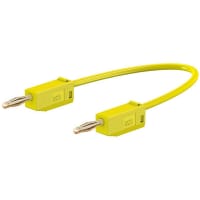 Staubli 2 mm Test lead, 10A, 30 V ac, 60 V dc, Yellow, 30cm Lead Length