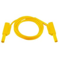 Staubli 4 mm Test lead, 32A, 1000 V, 600 V, Yellow, 1m Lead Length