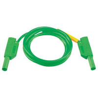 Staubli 4 mm Test lead, 32A, 1000 V, 600 V, Green, 1m Lead Length