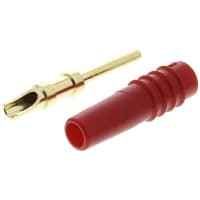 Staubli Red 1 mm Test Plug, 6A, 30 V ac, 60 V dc Gold Plated