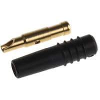 Staubli Black 1 mm Test Socket, 6A, 30 V ac, 60 V dc Gold Plated