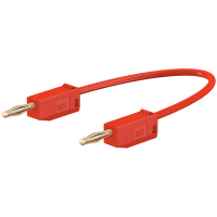 Staubli 2 mm Test lead, 10A, 30 V ac, 60 V dc, Red, 30cm Lead Length