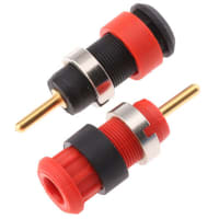 Staubli 1.5mm Test Plug , Black or Red, Gold Plating, Female, Male