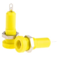 Staubli Yellow 4mm Socket, Nickel Plated, 30 V ac, 60 V dc, 25A