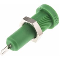 Staubli Green 4mm Socket, Nickel Plated, 30 V ac, 60 V dc, 25A