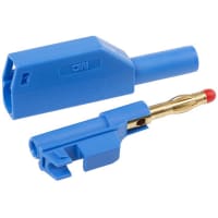 Staubli Blue 4mm Banana Plug, Gold Plated, 1000V, 32A