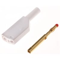 Staubli White 4mm Banana Plug, Gold Plated, 1000V, 32A