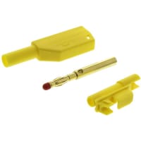 Staubli Yellow 4mm Banana Plug, Gold Plated, 1000V, 32A