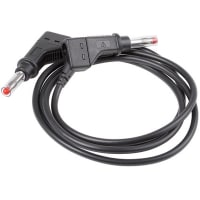 Staubli 4 mm Test lead, 32A, 600V, Black, 1m Lead Length