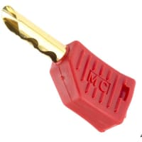 Staubli Red 4mm Banana Plug, Gold Plated, 30 V ac, 60 V dc, 19A