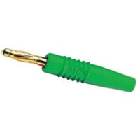 Staubli Green 4mm Banana Plug, Gold Plated, 30 V ac, 60 V dc, 19A