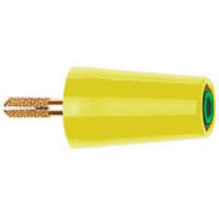 Staubli Green/Yellow, Male to Female Test Conn Adapter w/ Brass Contacts and Gold Plated