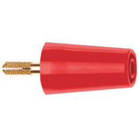 Staubli Red, Male to Female Test ConnAdapter w/ Brass Contacts & Gold Plated-Skt Size:4mm