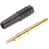 Staubli Black 2 mm Test Plug, 10A, 30 V ac, 60 V dc, Gold Plated