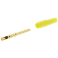 Staubli Yellow 2 mm Test Plug, 10A, 30 V ac, 60 V dc, Gold Plated