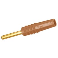 Staubli Brown 2 mm Test Plug, 10A, 30 V ac, 60 V dc, Gold Plated