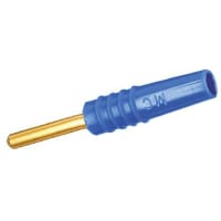 Staubli Blue 2 mm Test Plug, 10A, 30 V ac, 60 V dc, Gold Plated