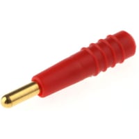 Staubli Red 2 mm Test Plug, 10A, 30 V ac, 60 V dc, Gold Plated