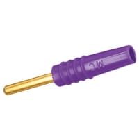 Staubli Violet 2 mm Test Plug, 10A, 30 V ac, 60 V dc, Gold Plated