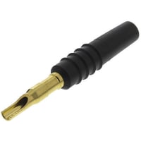 Staubli Black 2 mm Test Plug, 10A, 30 V ac, 60 V dc, Gold Plated