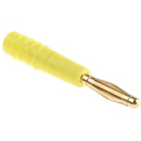 Staubli Yellow 2 mm Test Plug, 10A, 30 V ac, 60 V dc, Gold Plated