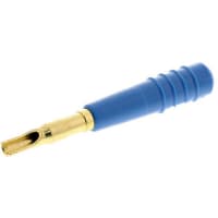 Staubli Blue 2 mm Test Plug, 10A, 30 V ac, 60 V dc, Gold Plated