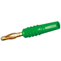 Staubli Green 2 mm Test Plug, 10A, 30 V ac, 60 V dc, Gold Plated