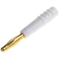 Staubli White 2 mm Test Plug, 10A, 30 V ac, 60 V dc, Gold Plated