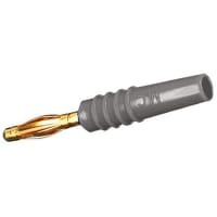 Staubli Grey 2 mm Test Plug, 10A, 30 V ac, 60 V dc, Gold Plated