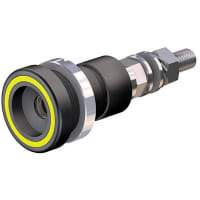 Staubli Yellow 6mm Socket, 600V, 100A, Ag Plated Contact