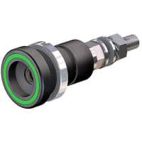 Staubli Green 6mm Socket, 600V, 100A, Ag Plated Contact