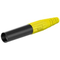 Staubli 6mm multilam socket, 10mm2 cable, yellow