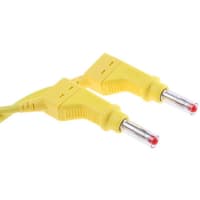 Staubli 4 mm Test lead, 32A, 600V, Yellow, 50cm Lead Length