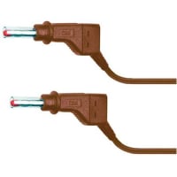 Staubli 4 mm Test lead, 32A, 600V, Brown, 50cm Lead Length