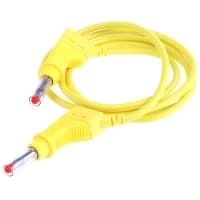 Staubli 4 mm Test lead, 32A, 600V, Yellow, 1m Lead Length