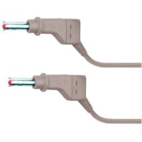 Staubli 4 mm Test lead, 32A, 600V, Grey, 2m Lead Length