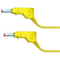 Staubli 4 mm Test lead, 32A, 600V, Yellow, 50cm Lead Length