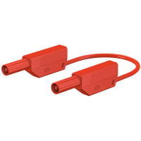 Staubli 4 mm Test lead, 19A, 600 - 1000V, Red, 1m Lead Length