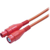 Staubli Touch protected coaxial test lead, red