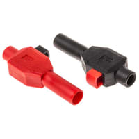 Staubli Black, Red 4mm Banana Plug, Nickel Plated, 600V, 10A