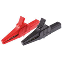 Staubli Crocodile Clip, 32A, Black, Red