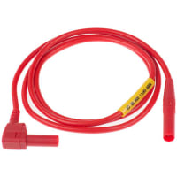 Staubli Red shrouded straight-r/a test lead, 4mm