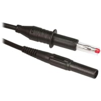 Staubli 1m black straight retractable-fixed lead