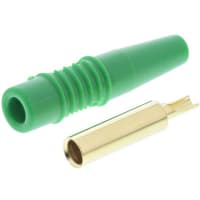 Staubli Green 4mm Socket, Gold Plated, 30 V ac, 60 V dc, 19A