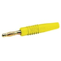 Staubli Yellow 4mm Banana Plug, Gold Plated, 30 V ac, 60 V dc, 19A