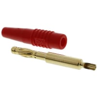 Staubli Red 4mm Banana Plug, Gold Plated, 30 V ac, 60 V dc, 19A