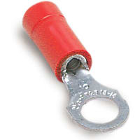 Steel City by ABB Vinyl-Insulated Ring Terminal Bolt Hole #6 22-18 AWG Red Copper Tin Plated