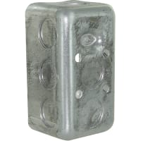 Steel City by ABB One Gang Utility Box, 4"L x 2-1/8"W x 1-7/8"D, 1/2"Knockouts, Galvanized Steel