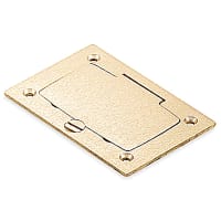 Steel City by ABB Cover Plate for Multi-Gang Floor Boxes, 4-1/2"L x 3"W, GFCI Flip Lid, Brass